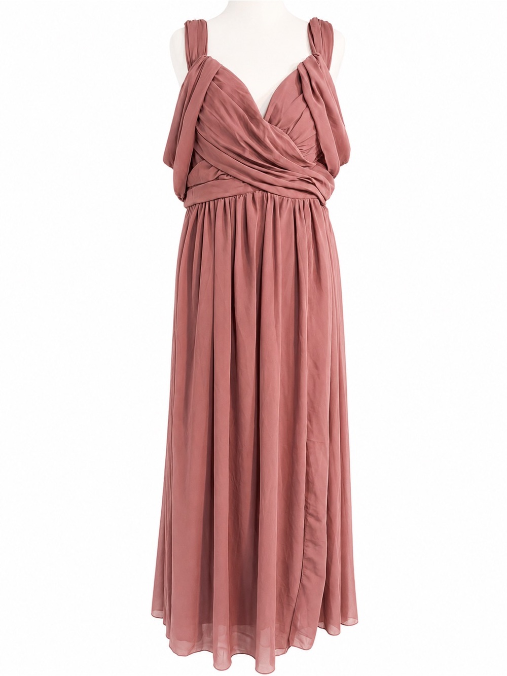 QQ Fashion mauve pink chiffon A-line gown 3x